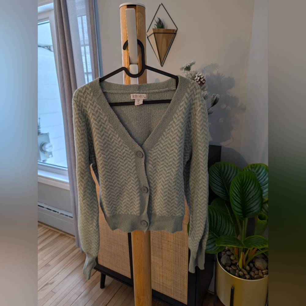 Ruby Moon Green Chevron Sweater